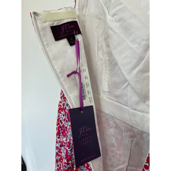 J.CREW Ruffle-Hem Midi Dress in Liberty Wiltshire Floral Size 6 NWT | Mermaid - Picture 9 of 9